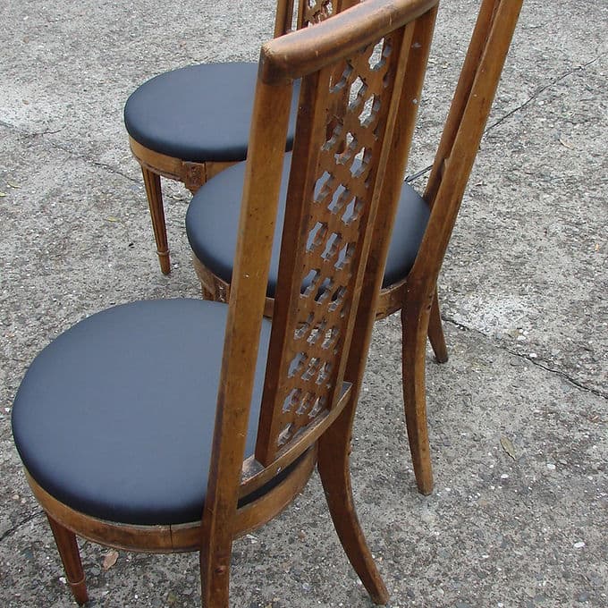 Komplet krzeseł, buk brązowy, Polska, lata 60. - 46709