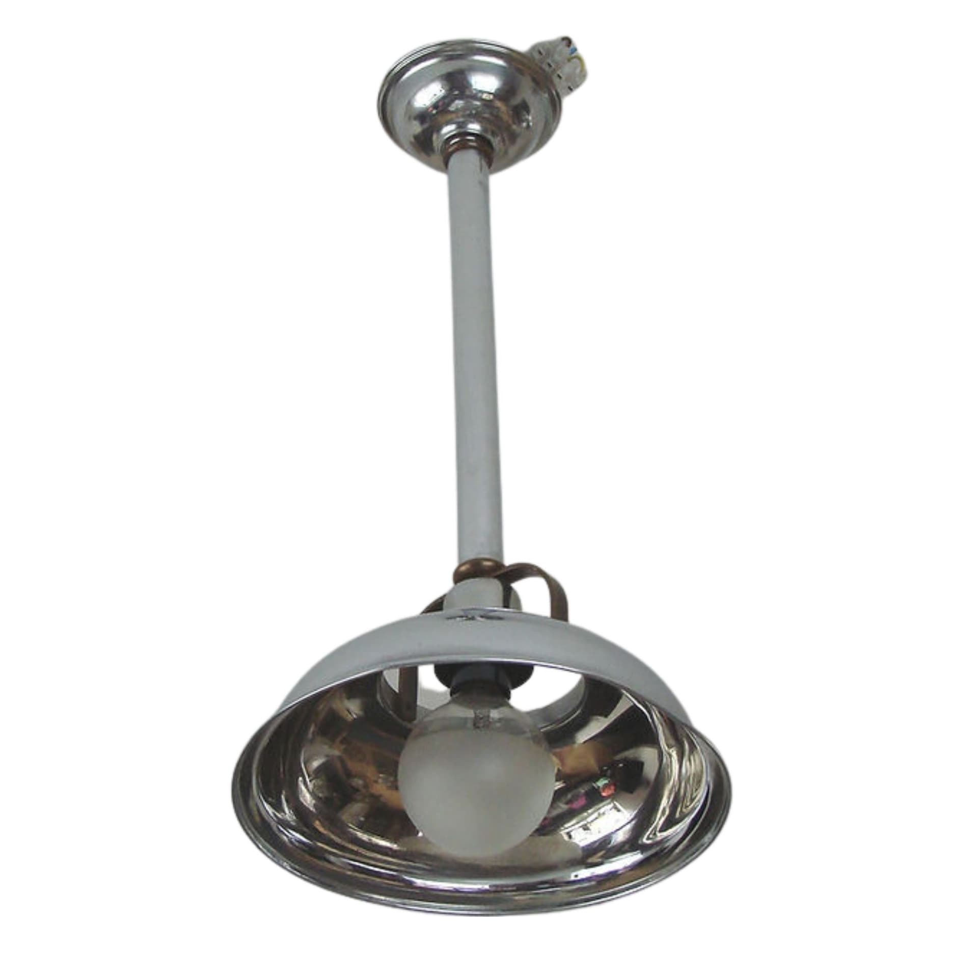 Lampa wisząca Bauhaus, srebrny, mosiądz niklowany, lata 30.