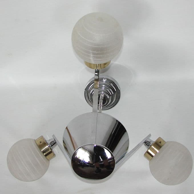 Lampa wisząca Bauhaus, stal chromowana srebrny, szkło matowe, lata 70. - 46664