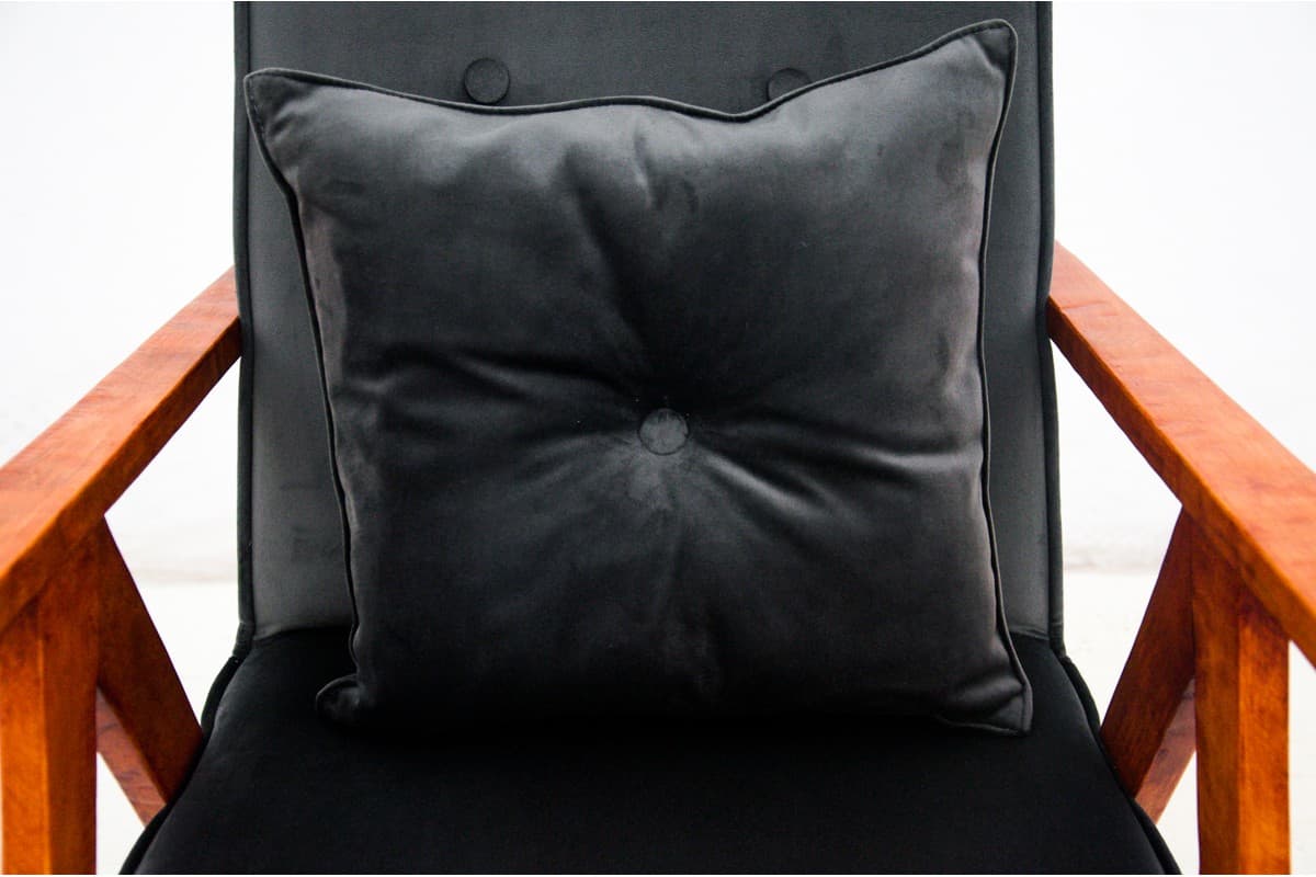 Antracytowe fotele bukowe, Polska, lata 60. - 46844