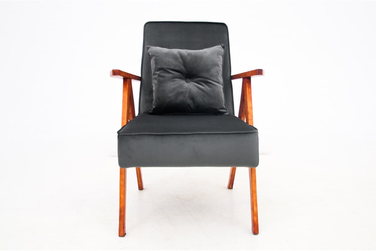 Antracytowe fotele bukowe, Polska, lata 60. - 46839