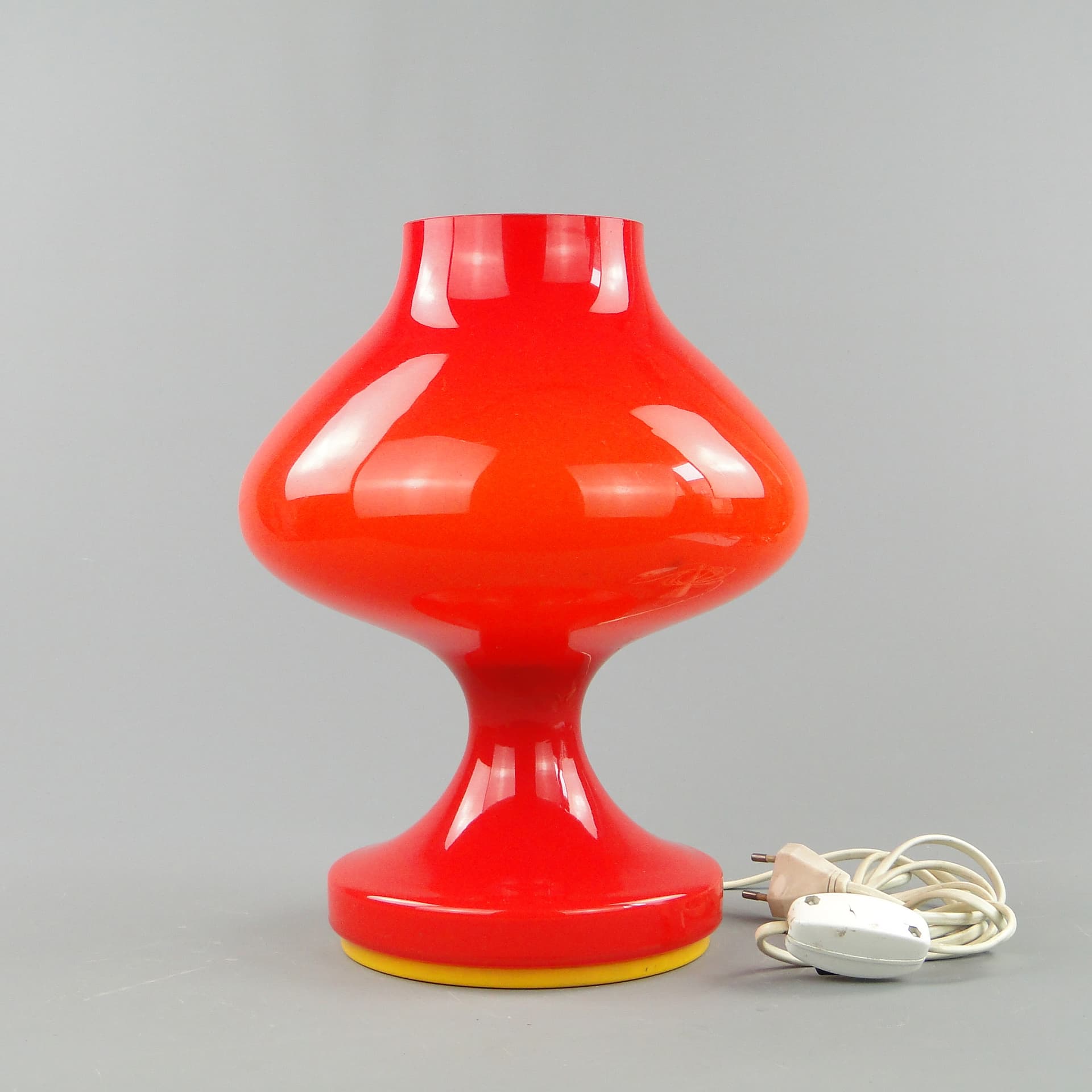 Lampa stołowa, szkło pomarańczowy, proj. S. Tabera, OPP Jihlava, Czechosłowacja, lata 70. - 46951