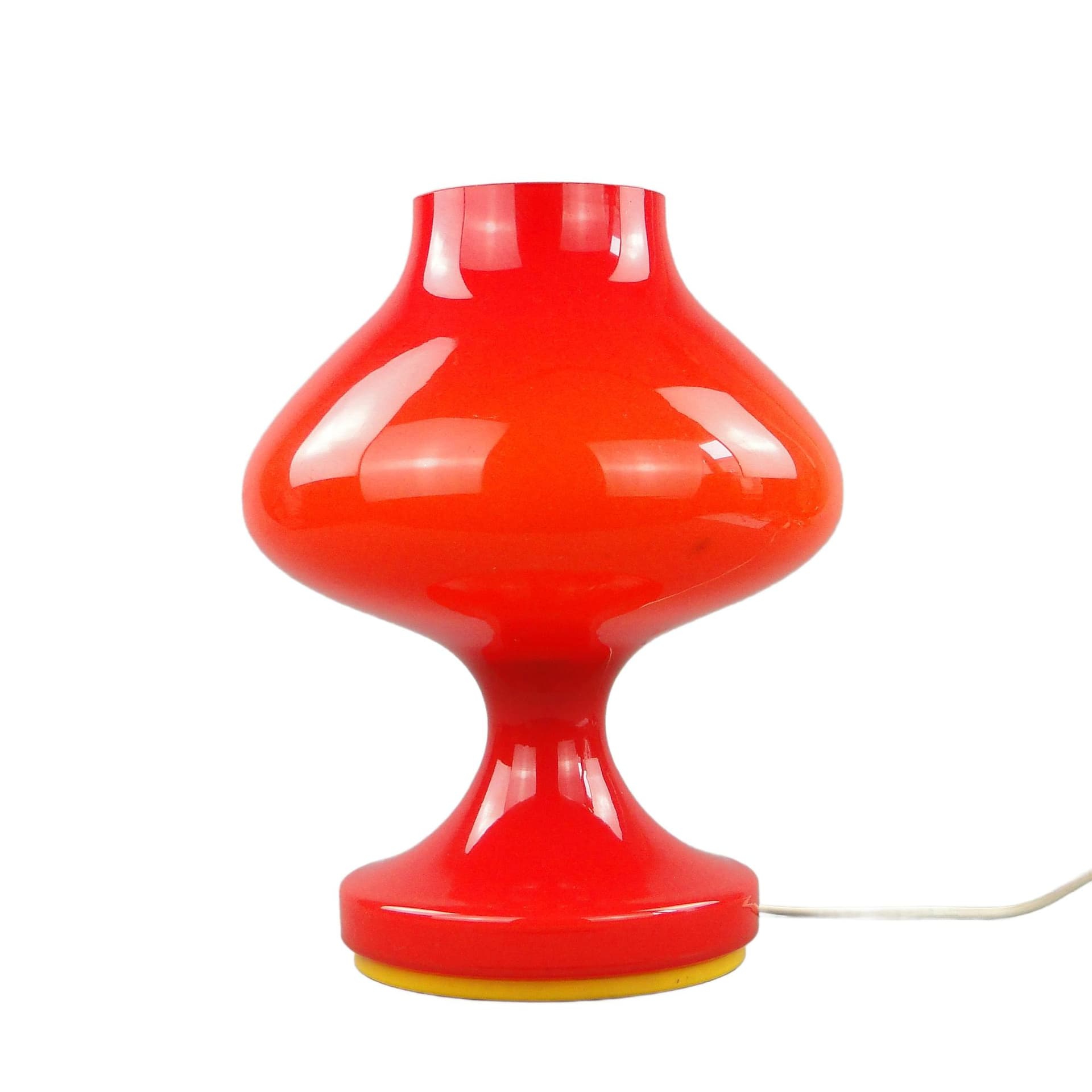 Lampa stołowa, szkło pomarańczowy, proj. S. Tabera, OPP Jihlava, Czechosłowacja, lata 70.