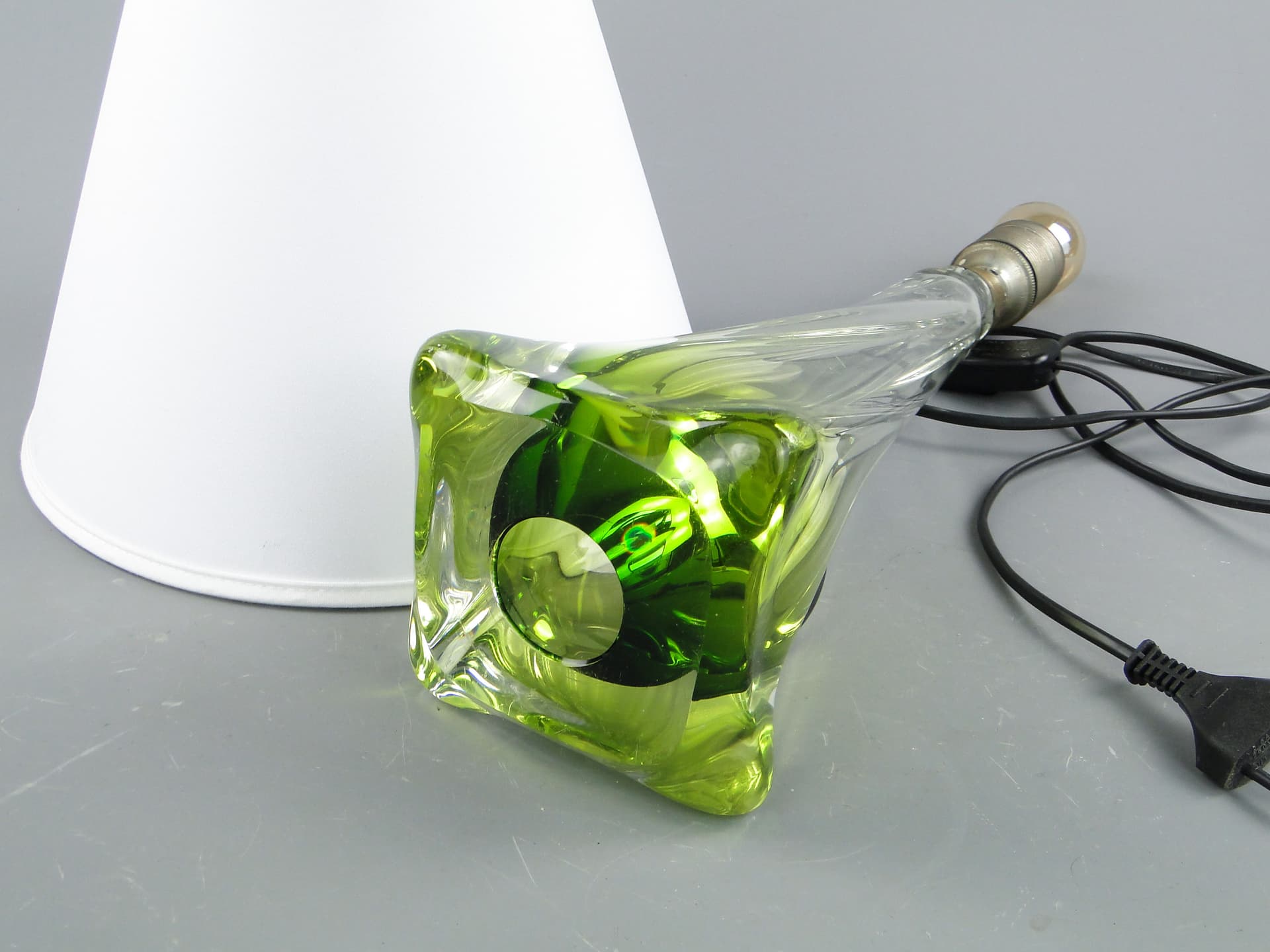 Lampa stołowa, szkło multikolor, Val St Lambert, Belgia, lata 60. - 46984