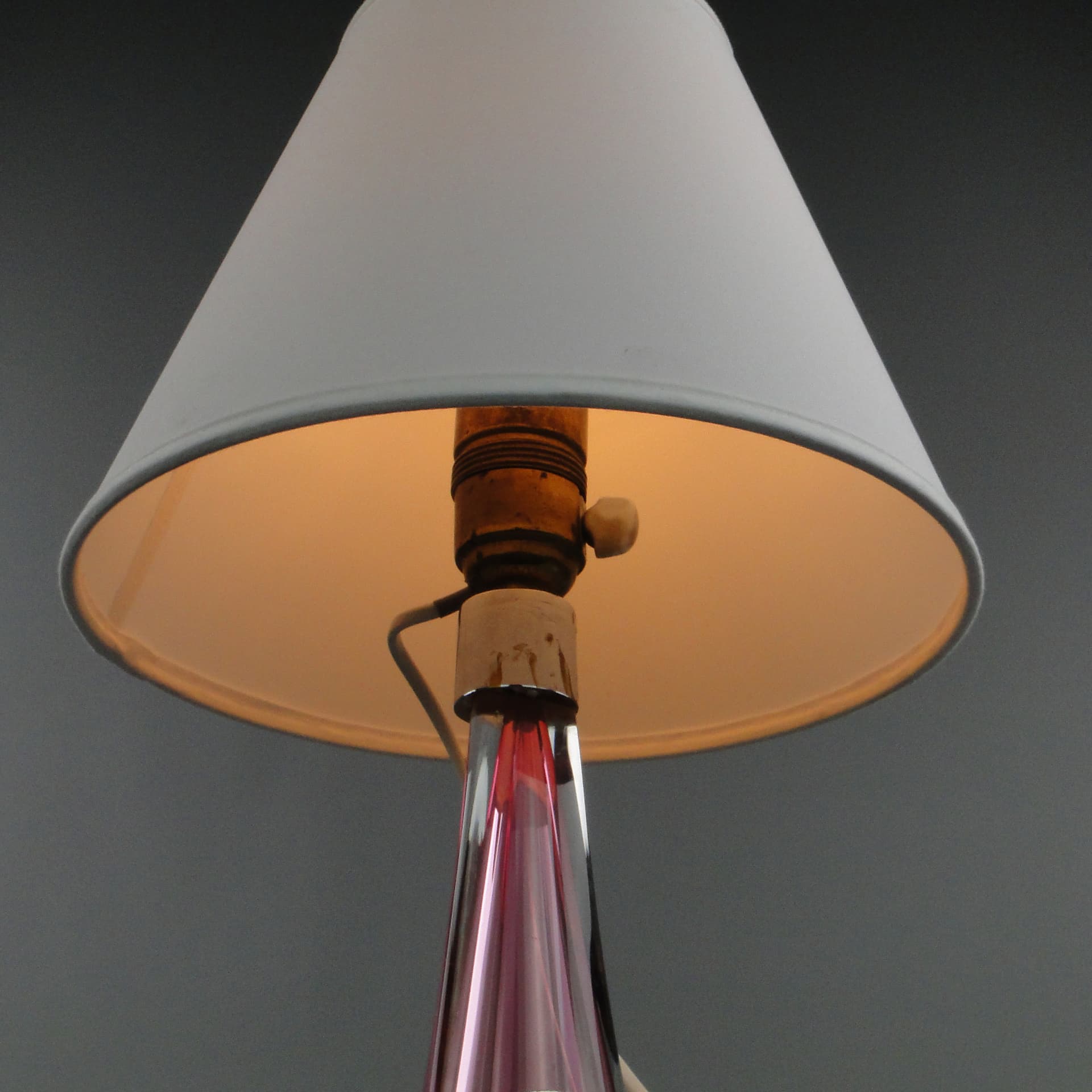 Table lamp, Val St Lambert, red glass, Belgium, 1960s. - 47213