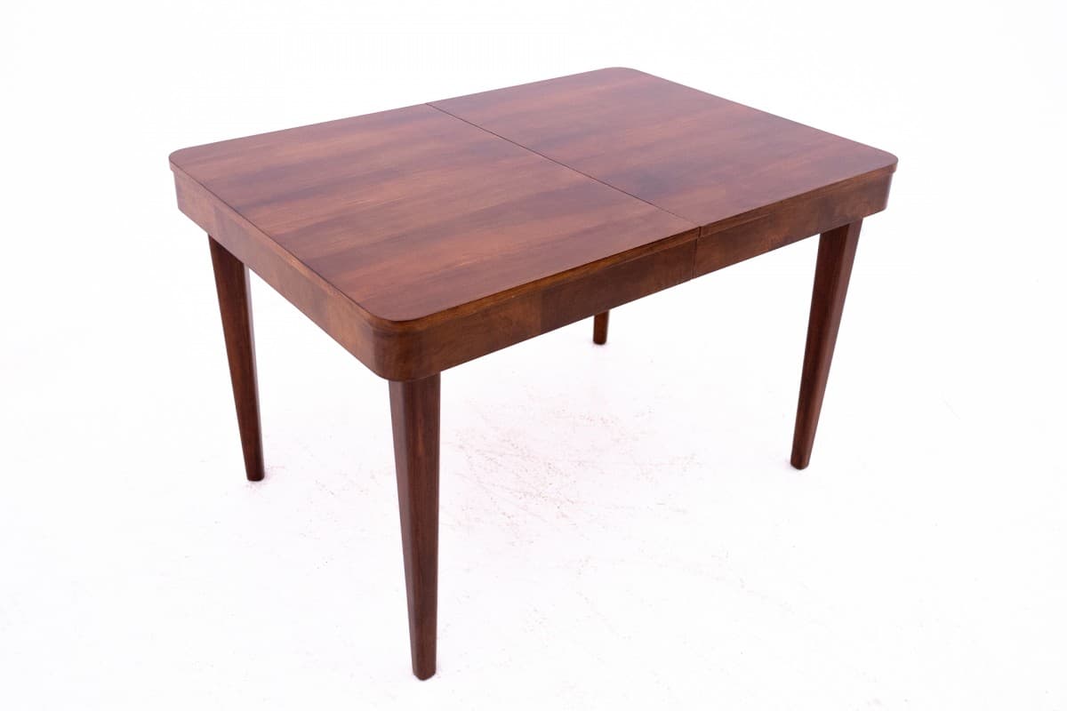 Brązowy stół rozkładany, proj. J. Halabala, Czechosłowacja, lata 30. - 47756