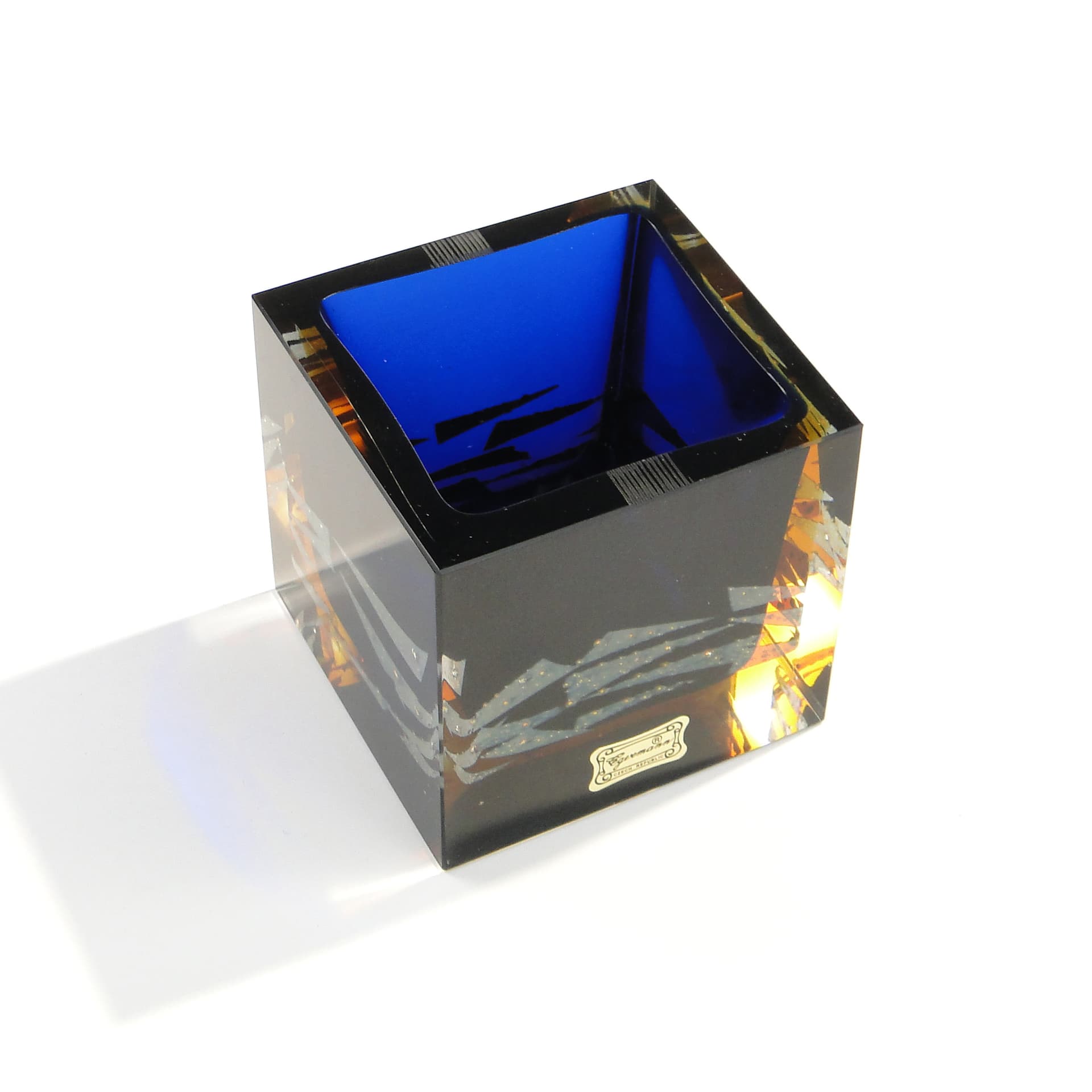 Przybornik, multikolor, szkło, proj. P. Hlava, Czechosłowacja, lata 60. - 47451