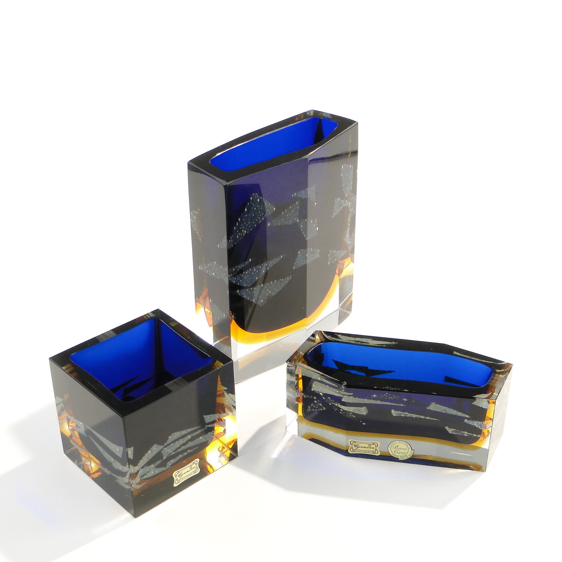 Wazon, fiolet, szkło, proj. P. Hlava, Czechy, lata 60. - 47482