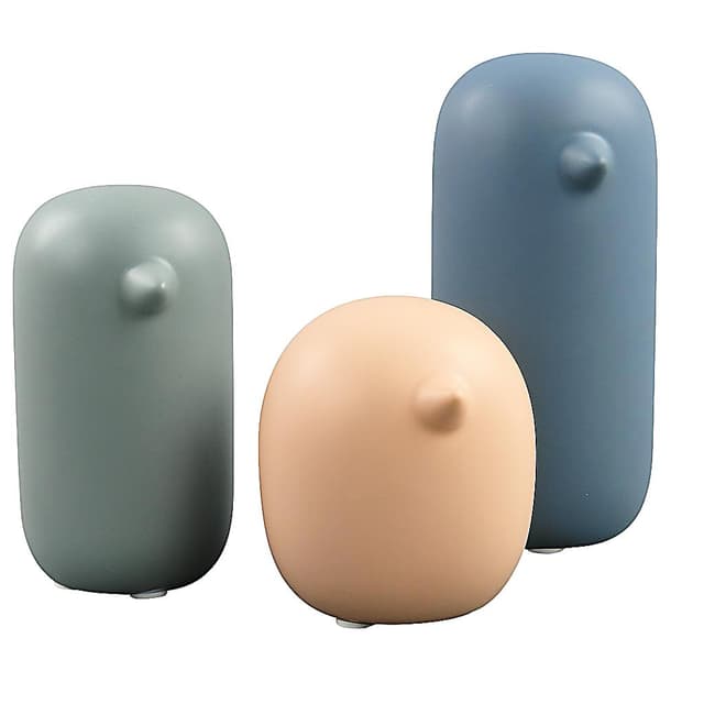 Zestaw trzech figurek Ptasia Rodzina, multikolor, ceramika, Szwecja, XXI wiek - WYMIARY