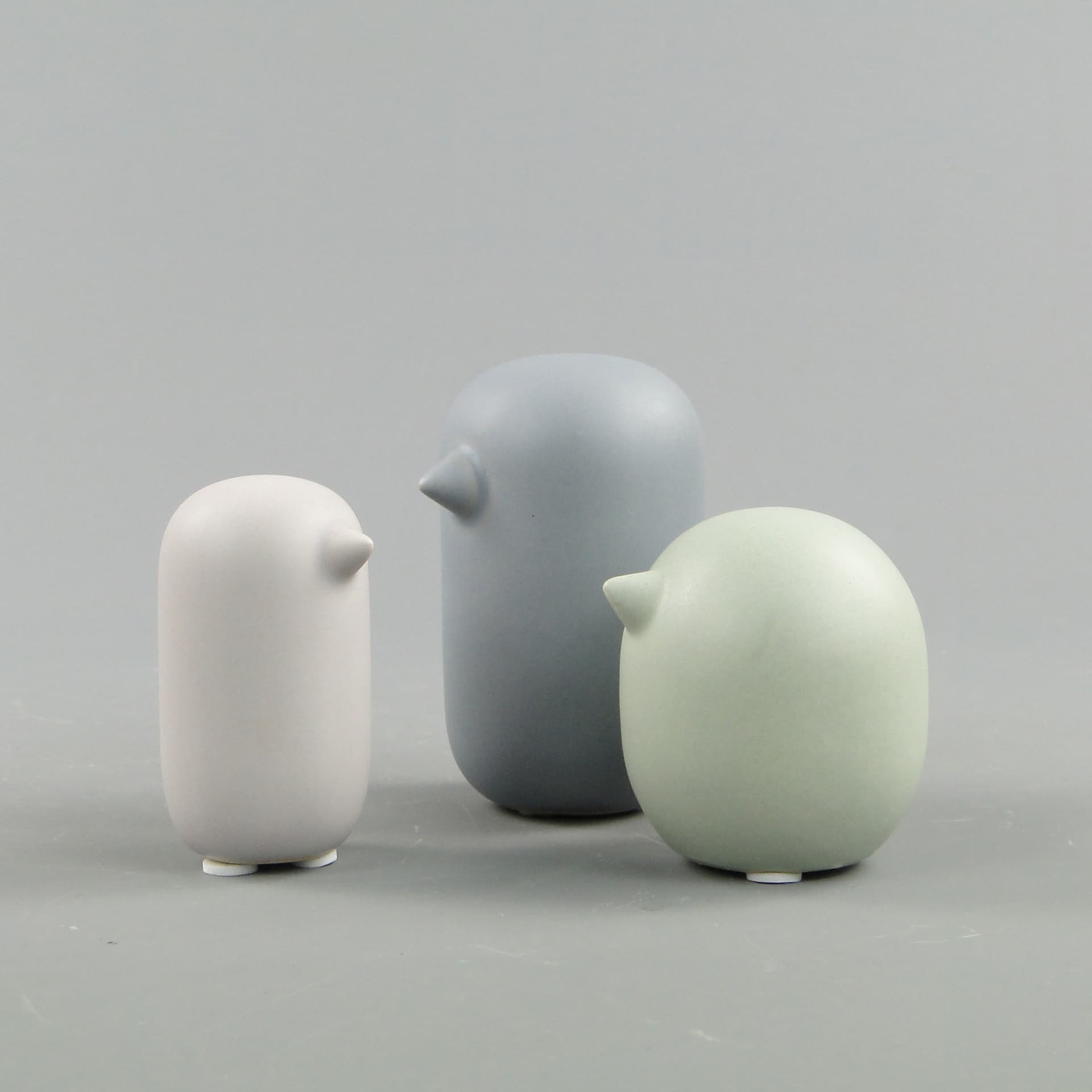 Set of Three Bird Figurines, grey ceramics, Scandinavia, 21st c. - 47637