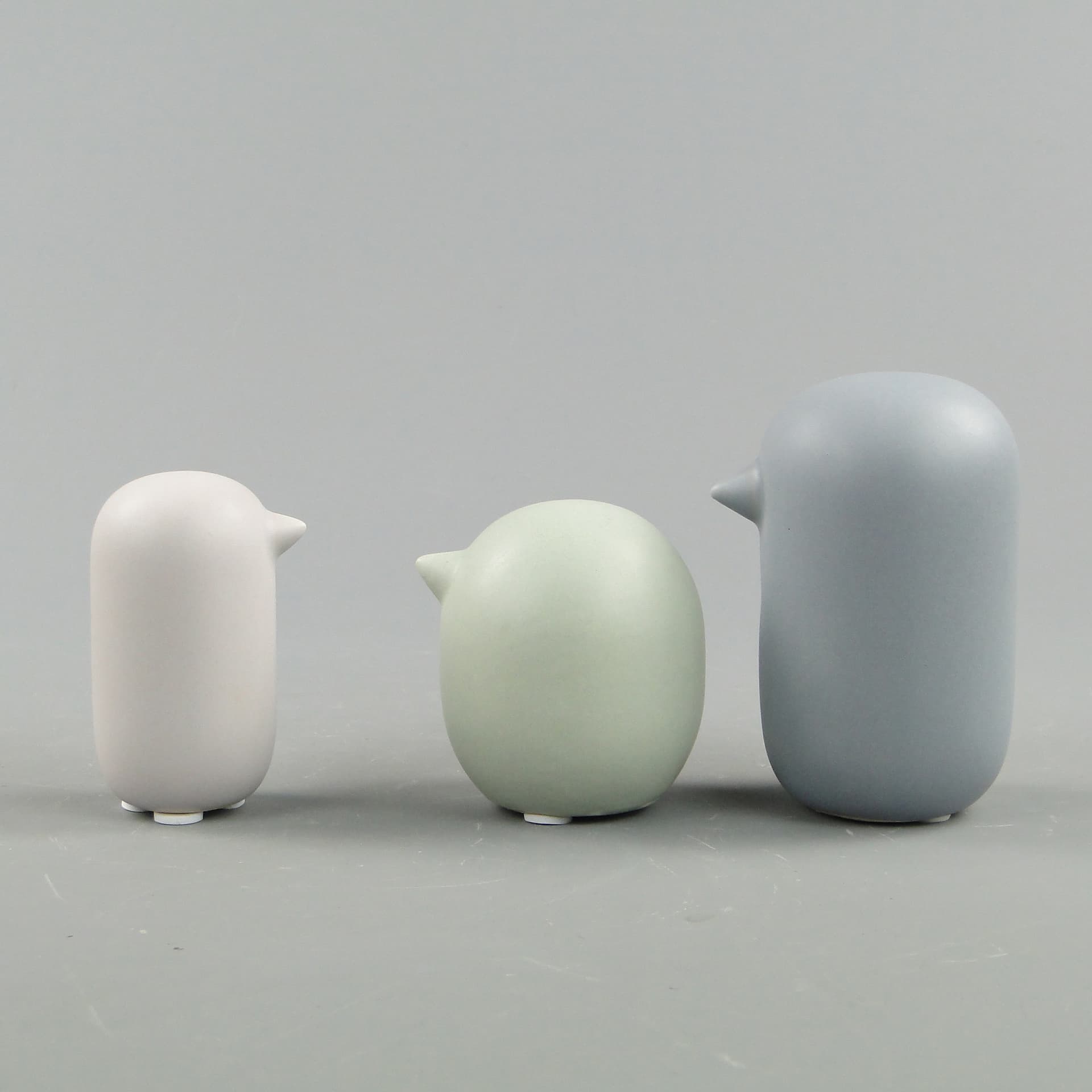 Set of Three Bird Figurines, grey ceramics, Scandinavia, 21st c. - 47641