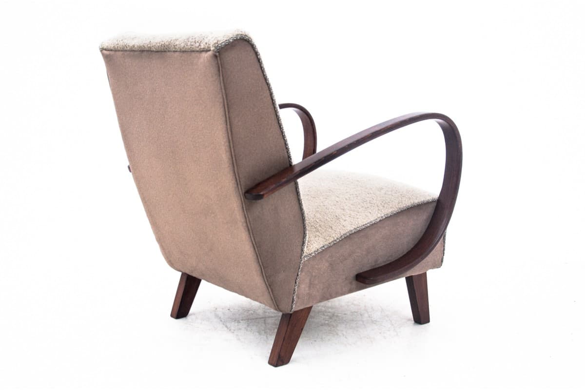 Beżowe fotele Art Deco, proj. J. Halabala, Czechosłowacja, lata 30. - 47334