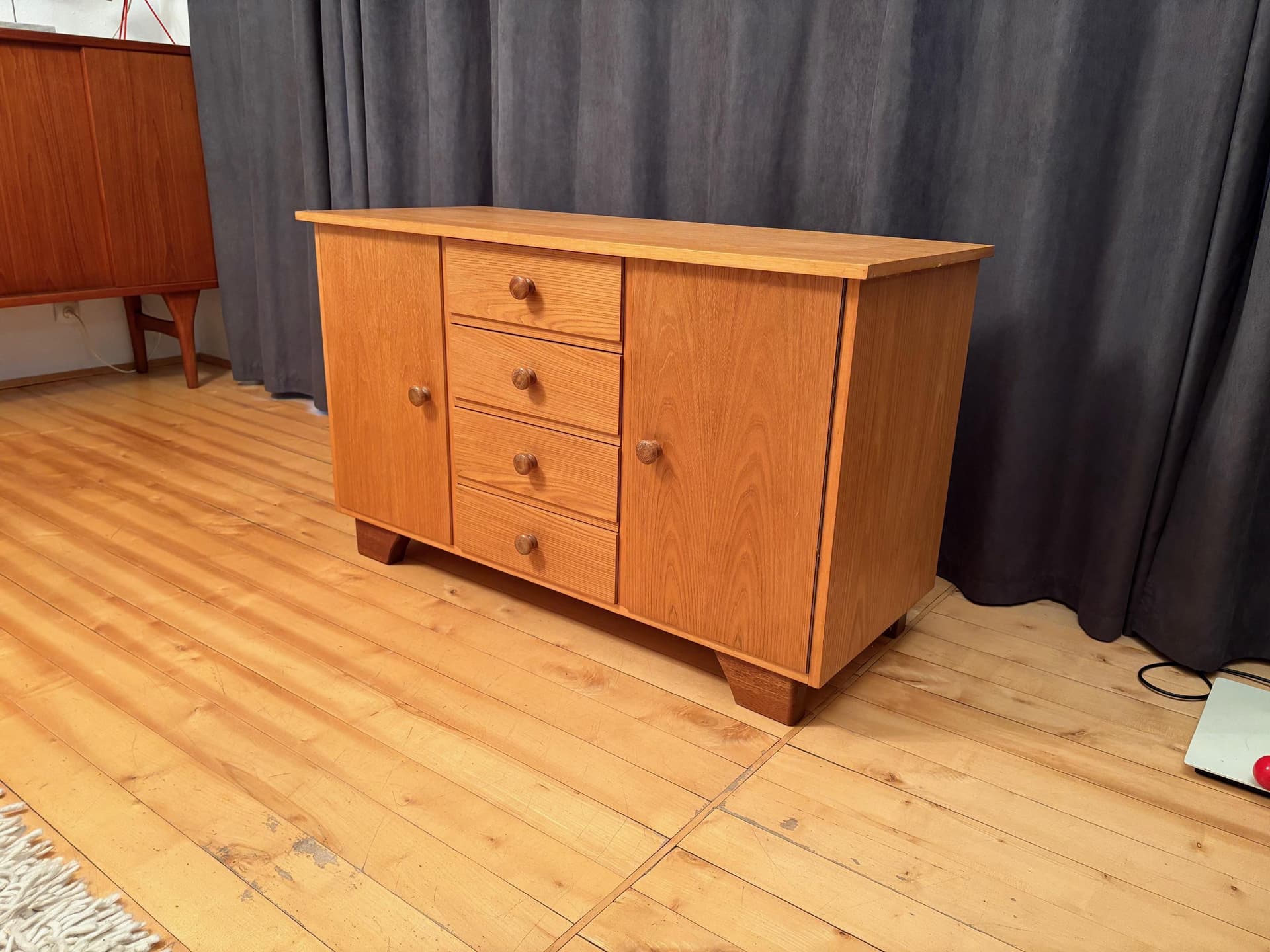 Sideboard, jasnobrązowy, buk, Niemcy, lata 60. - 79787
