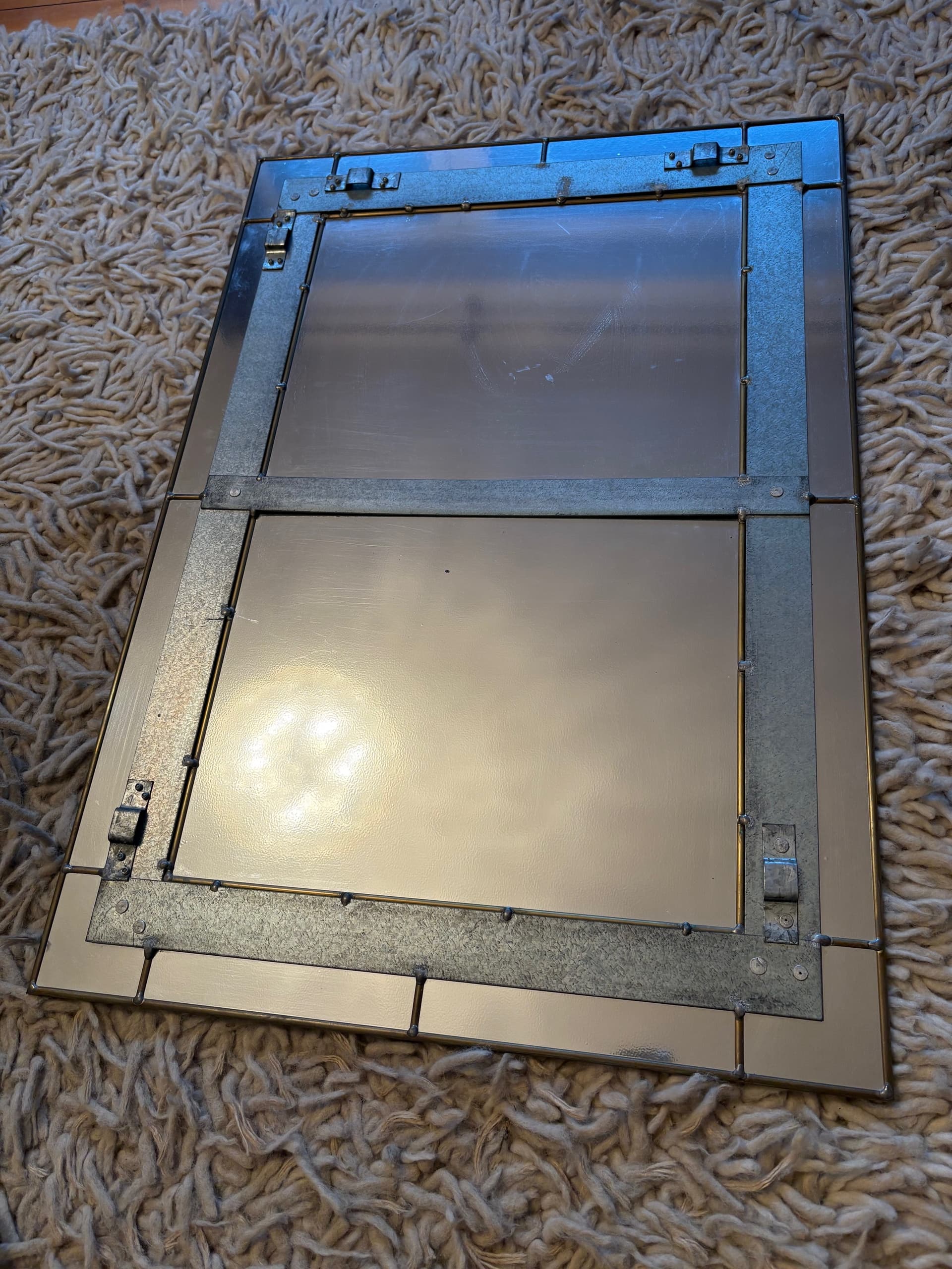 Lustro, kryształ srebrny, Włochy, lata 70. - 47930