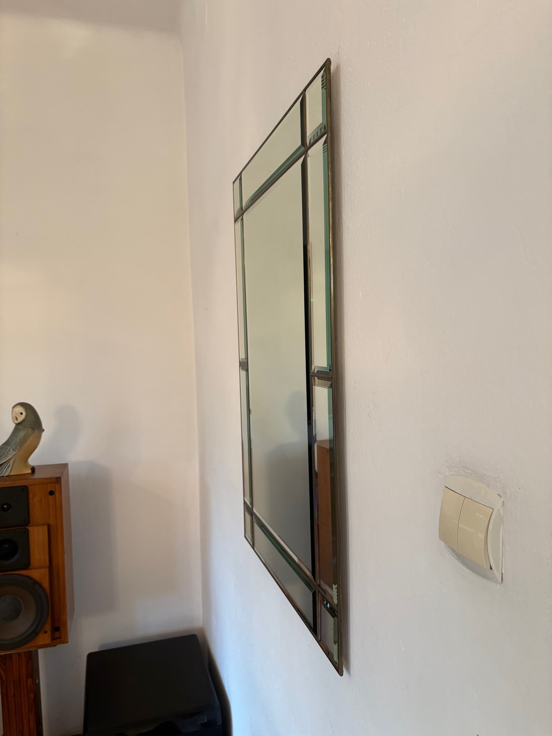 Lustro, kryształ srebrny, Włochy, lata 70. - 47934