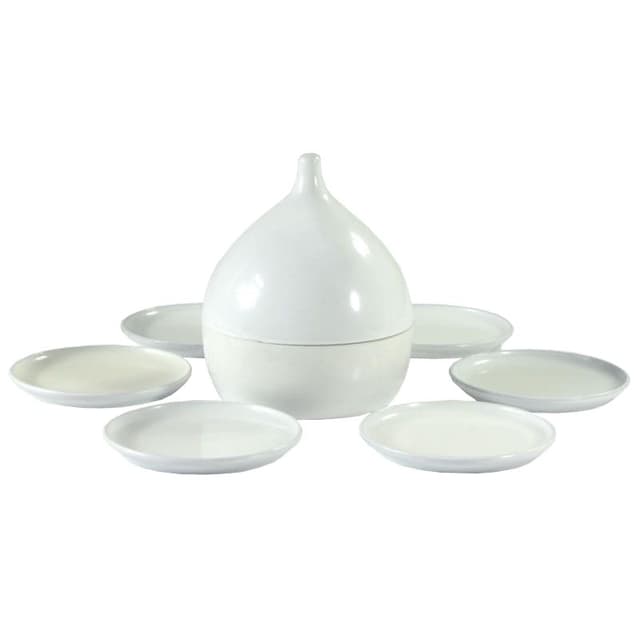 Biały pojemnik z podstawkami, proj. L. Lonborg dla Artipresent, Dania, lata 60. - WYMIARY