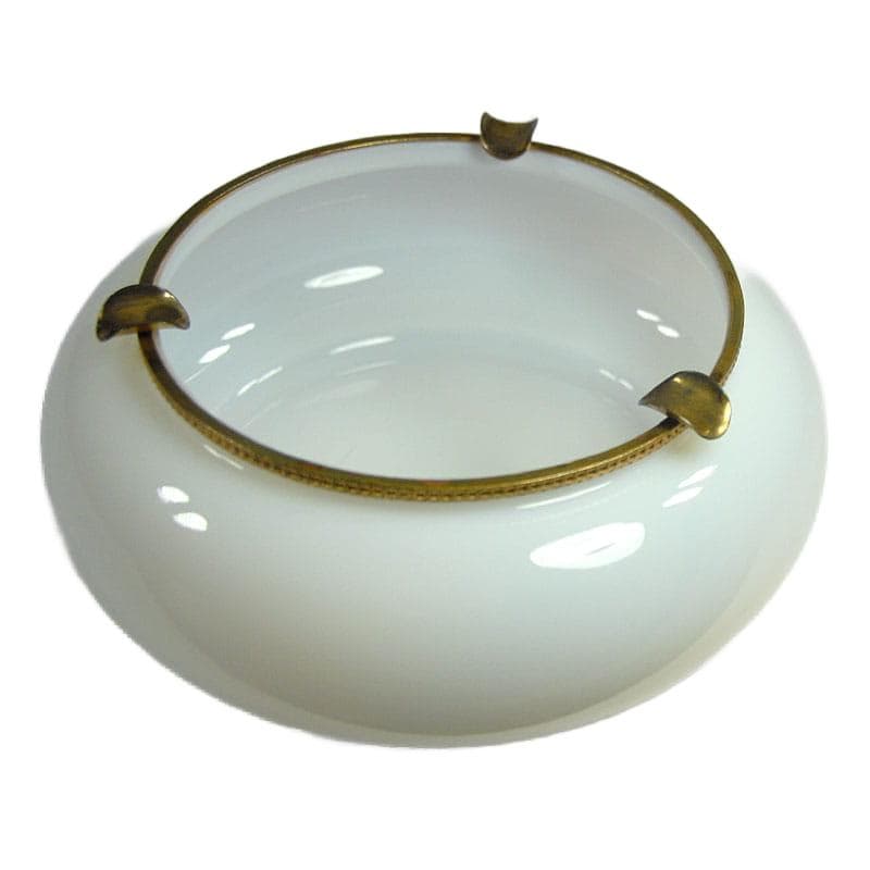 White Glass Ashtray, by V. Nason, Italy, 1950s - 4722