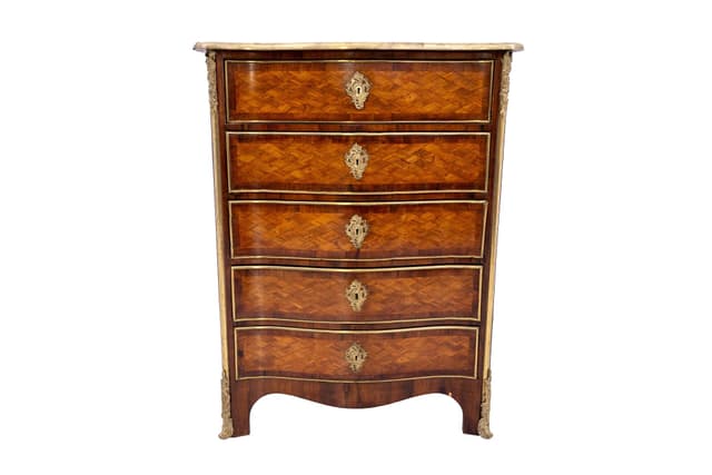 Orzechowa komoda, styl Ludwika XV, Francja, XIX w. - WYMIARY