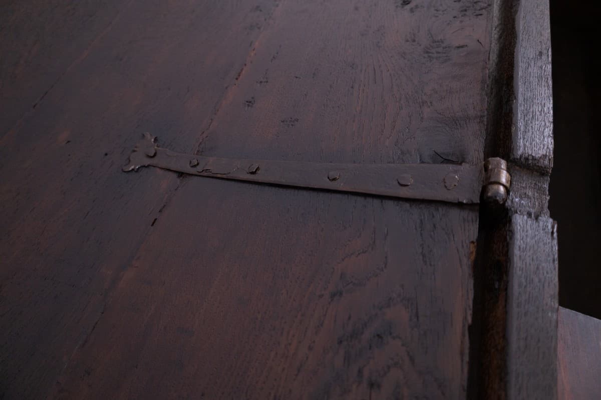 Ciemnobrązowa skrzynia zabytkowa, Francja, połowa XIX wieku - 49427