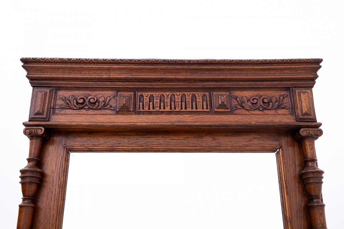 Oak Eclectic Wall Mirror, France, 1890s - 49444