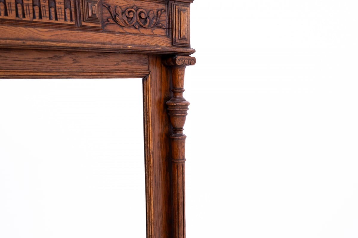 Oak Eclectic Wall Mirror, France, 1890s - 49445