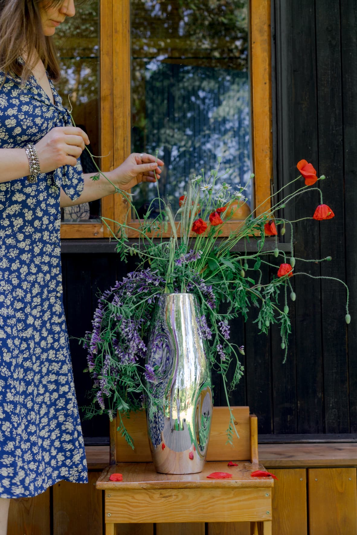 Wazon ANNA Po Drugiej Stronie Lustra, srebrny, Malwina Konopacka - 50329