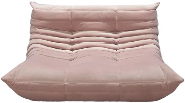 Sofa Togo dwuosobowa, velvet różowy jasny - WYMIARY