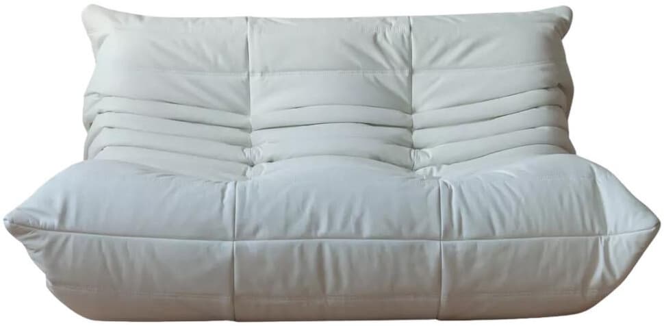 Sofa Togo dwuosobowa, skóra biała madras