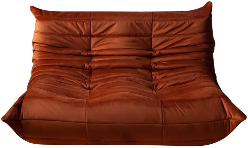 Sofa Togo dwuosobowa, velvet pomarańczowy bursztyn