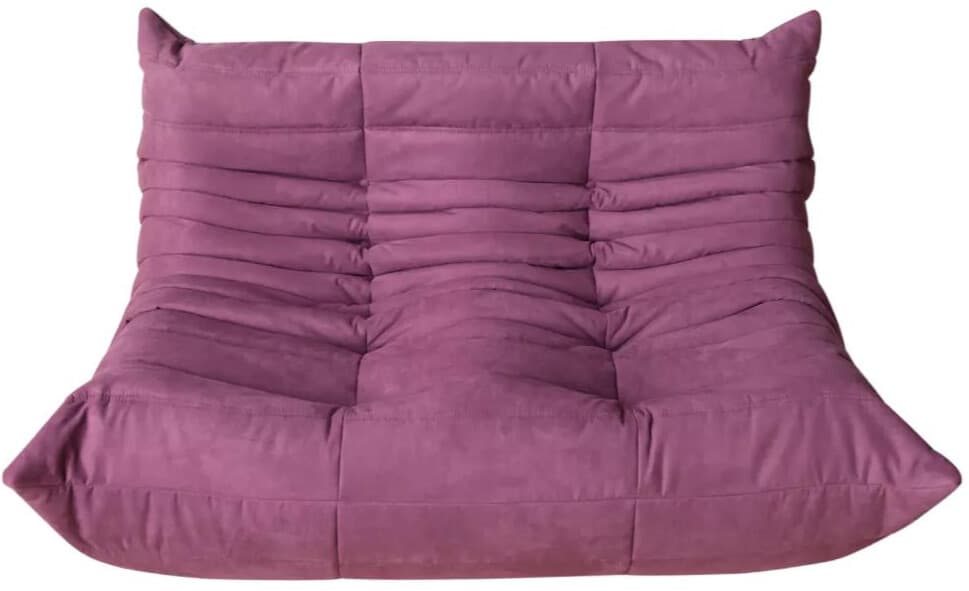 Sofa Togo dwuosobowa, mikrofibra bakłażan
