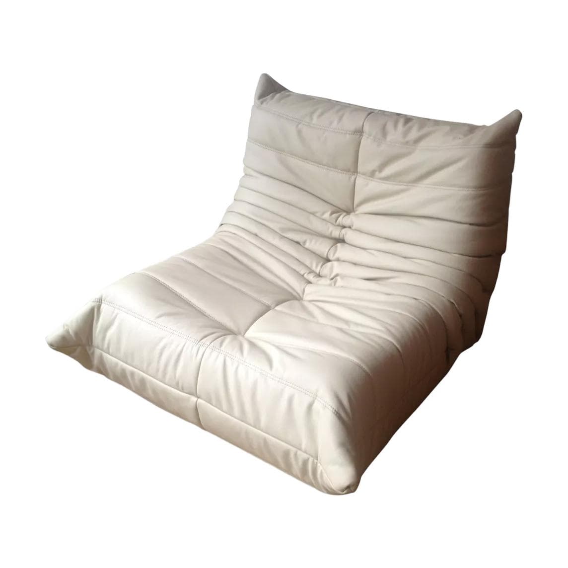 Fotel wypoczynkowy Togo, skóra biała madras - 51202