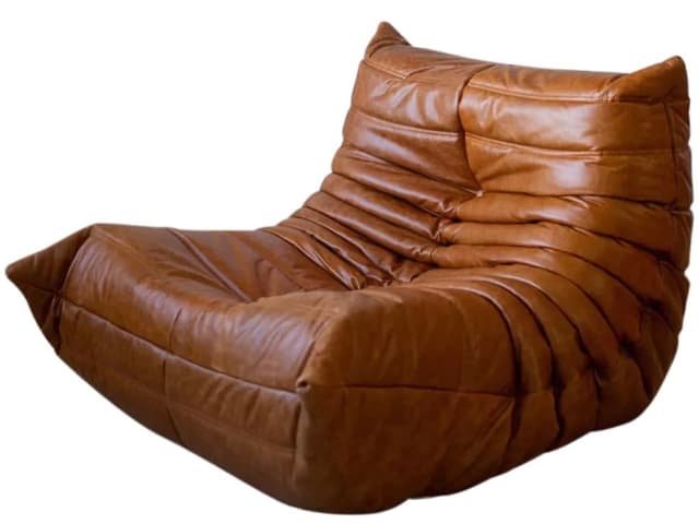 Fotel wypoczynkowy Togo, skóra brązowa dubai pine - WYMIARY