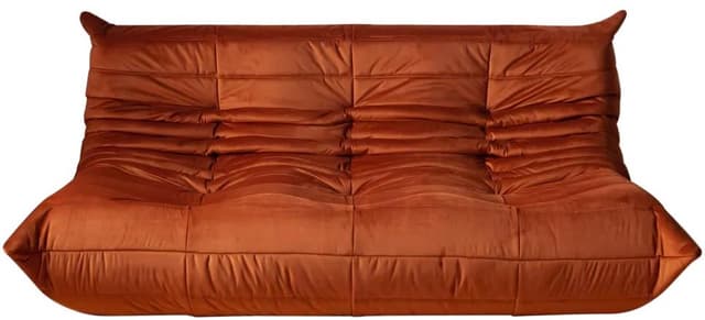 Sofa Togo trzyosobowa, velvet pomarańczowy bursztyn - WYMIARY