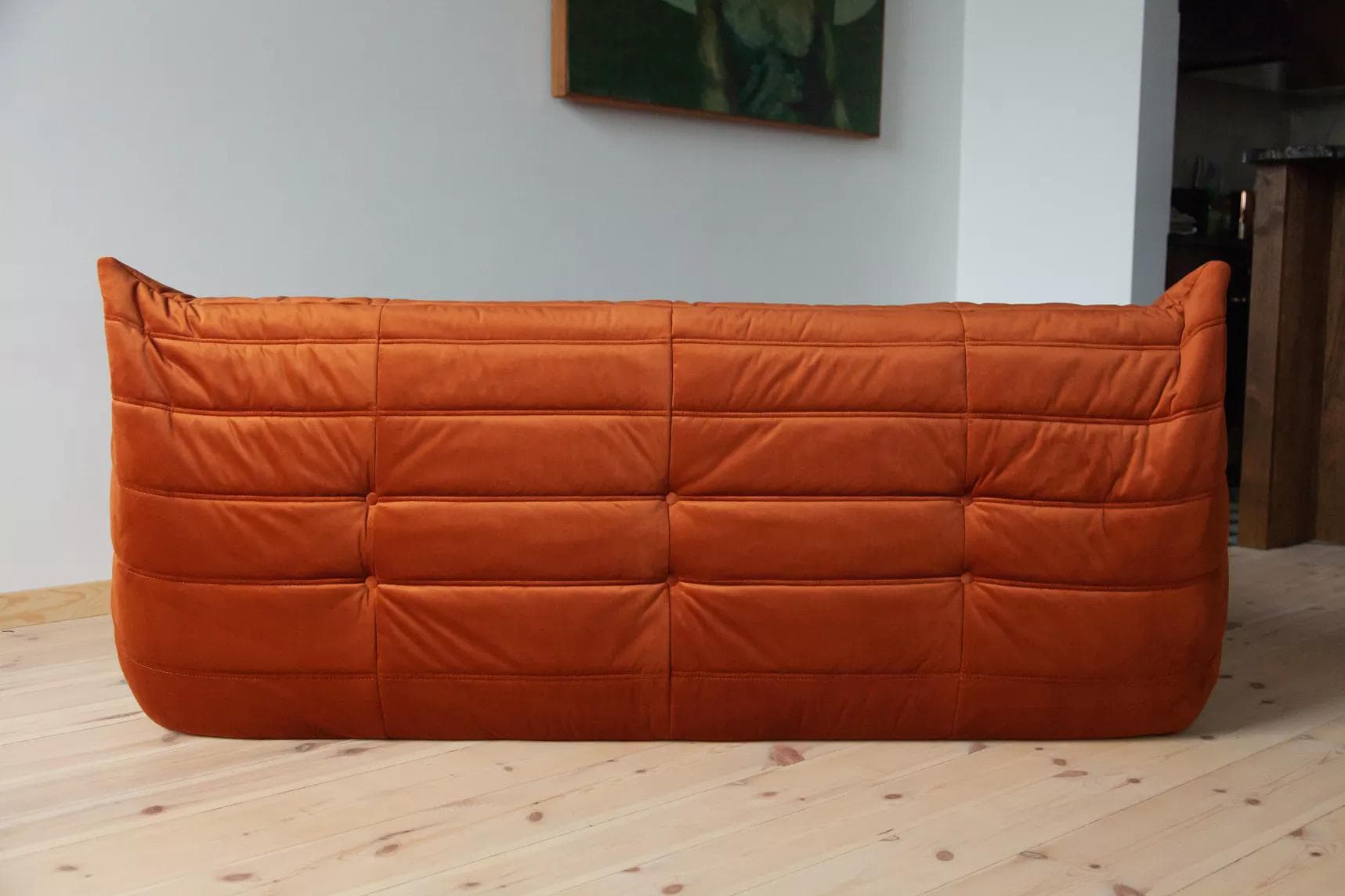 Sofa Togo trzyosobowa, velvet pomarańczowy bursztyn - 51306