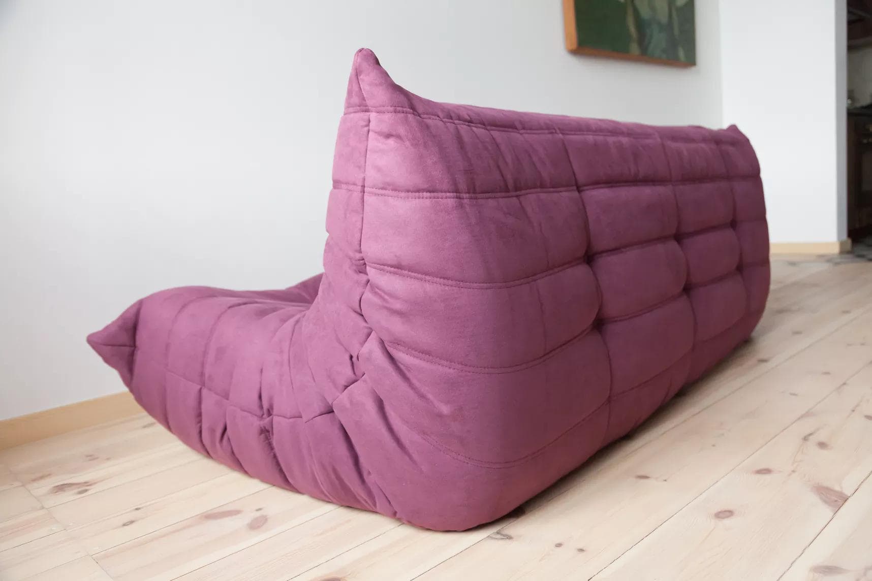 Sofa Togo trzyosobowa, mikrofibra bakłażan - 51283