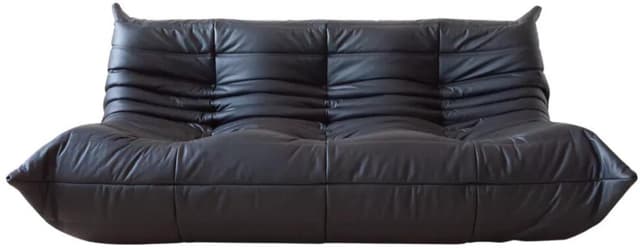 Sofa Togo trzyosobowa, skóra czarna madras - WYMIARY