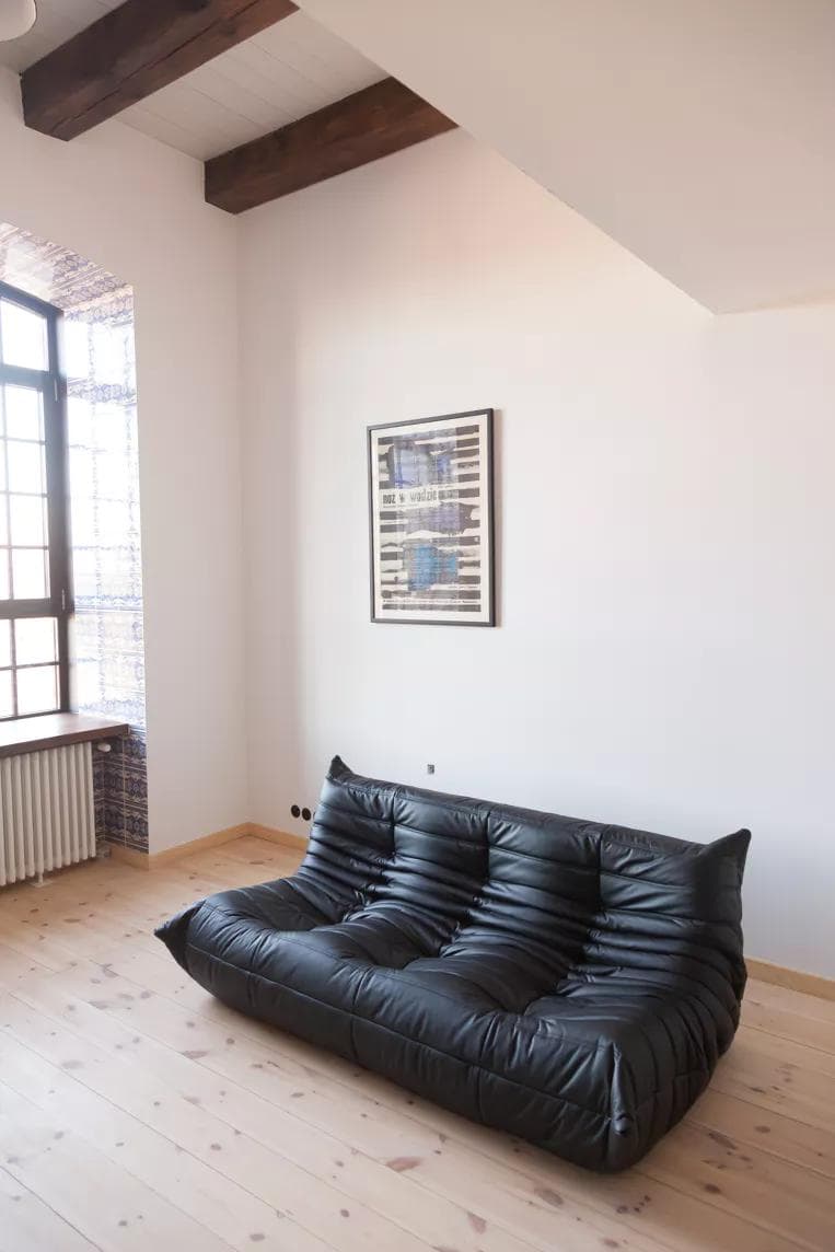 Sofa Togo trzyosobowa, skóra czarna madras - 51271