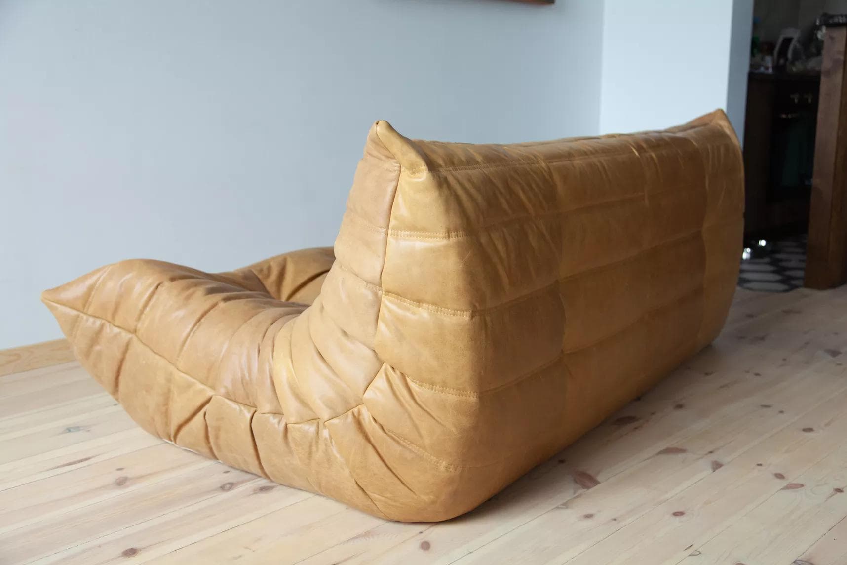 Sofa Togo trzyosobowa, skóra brązowa camel - 51261