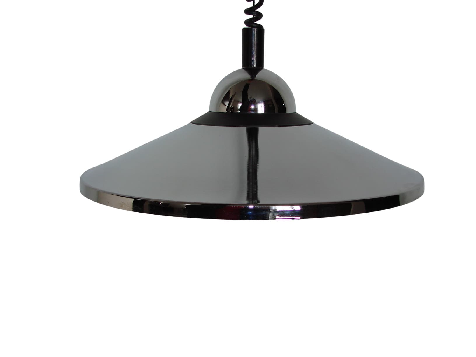 Lampa wisząca, chrom, metal, H&H Leuchten, Niemcy, lata 80.