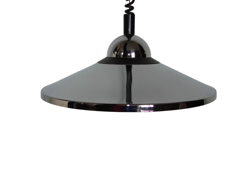 Lampa wisząca, chrom, metal, H&H Leuchten, Niemcy, lata 80.