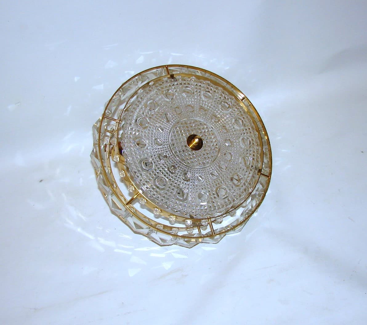 Lampa wisząca, kryształ złoty, proj. C. Fagerlund, Szwecja, lata 60. - 51670