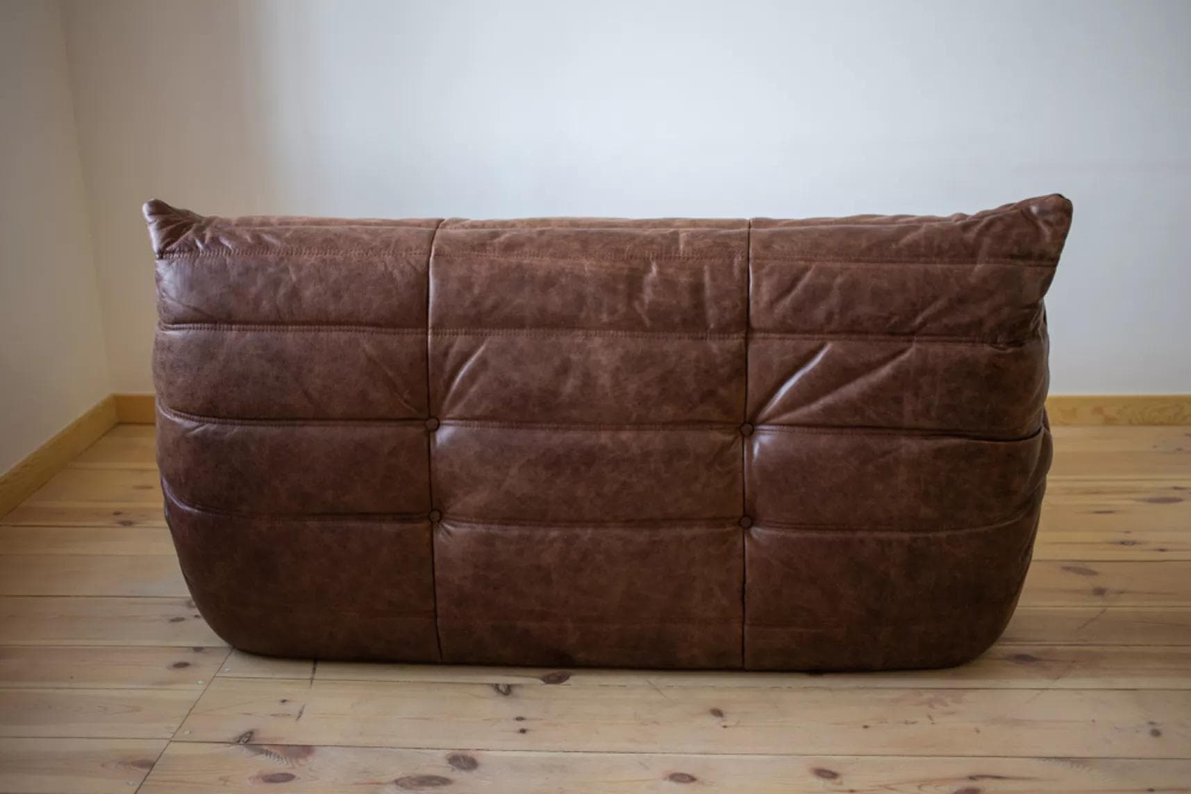 Sofa Togo dwuosobowa, skóra brązowa kasztanowa - 52277