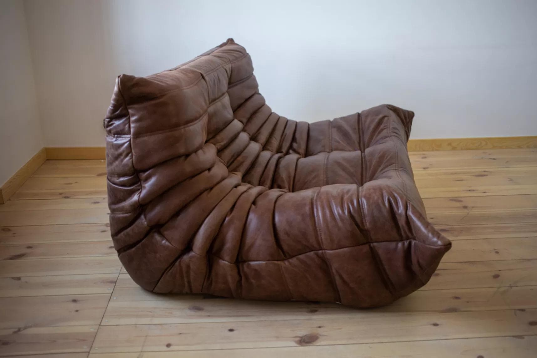 Sofa Togo dwuosobowa, skóra brązowa kasztanowa - 52276