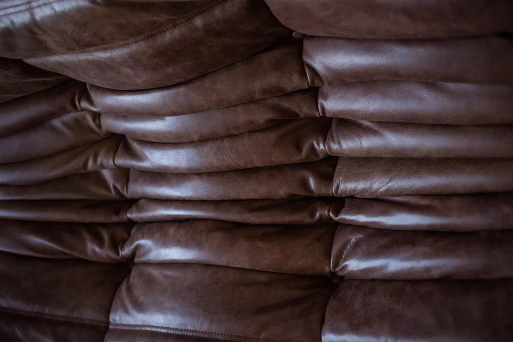 Sofa Togo dwuosobowa, skóra brązowa kasztanowa - 52274