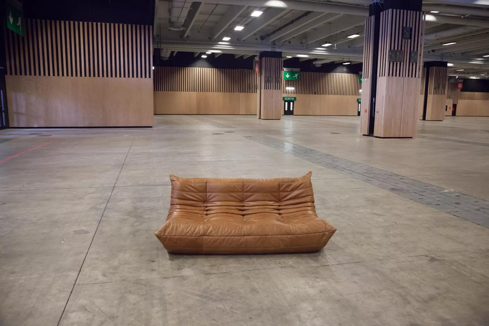 Sofa Togo trzyosobowa, skóra brązowa tobacco - 52264