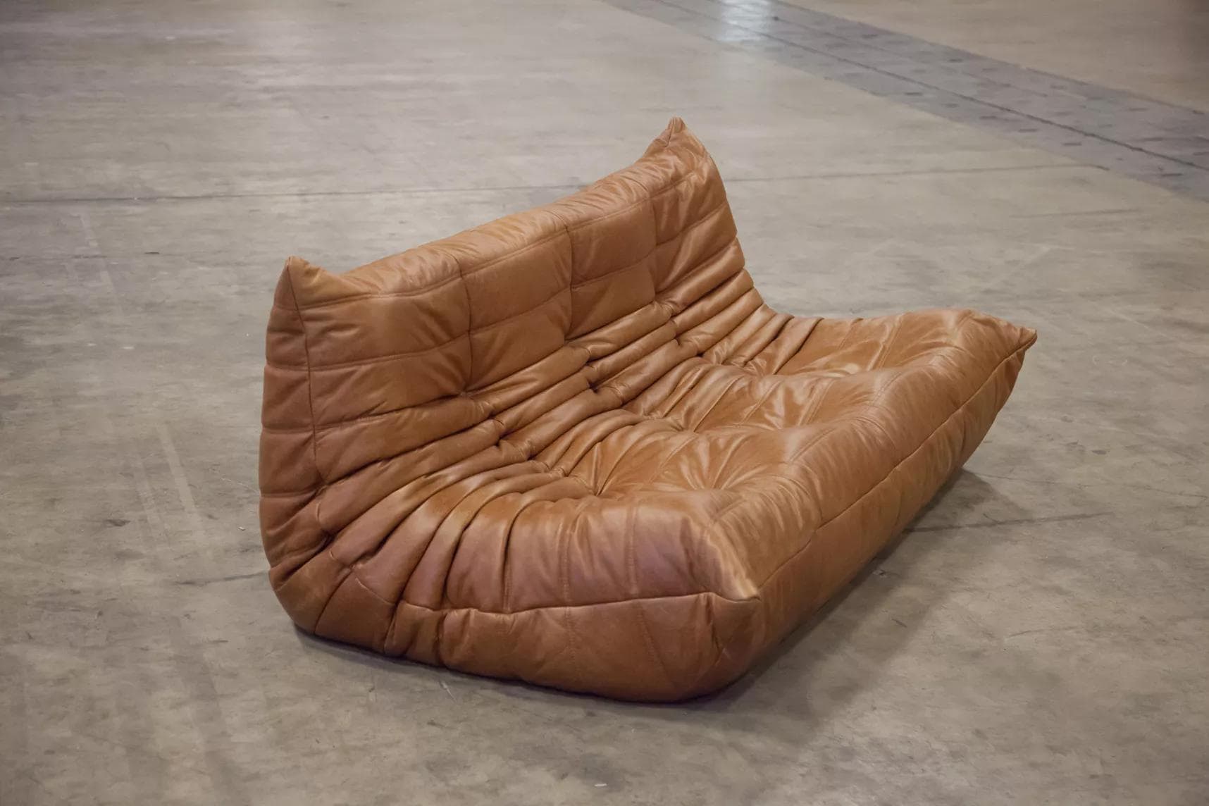 Sofa Togo trzyosobowa, skóra brązowa tobacco - 52263