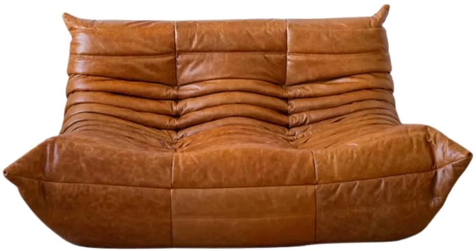 Sofa Togo dwuosobowa, skóra brązowa dubai pine