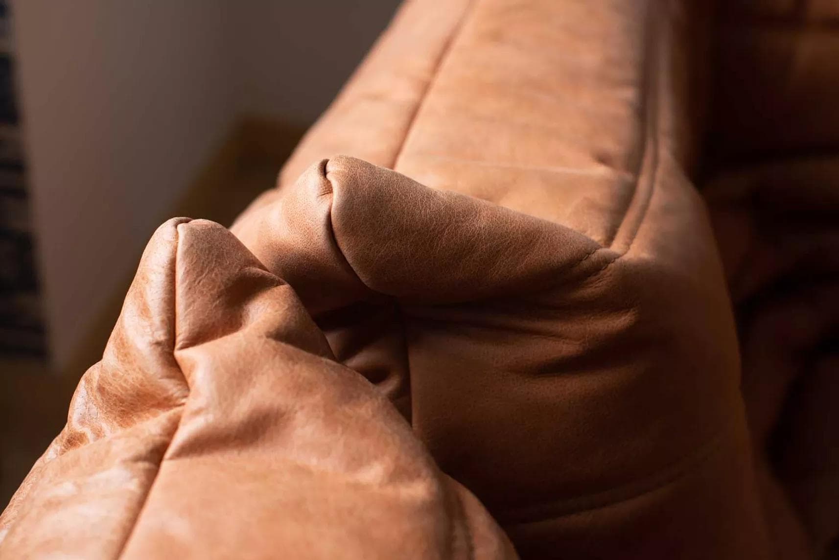 Zestaw wypoczynkowy Togo 5 części, skóra brązowa peach - 52204