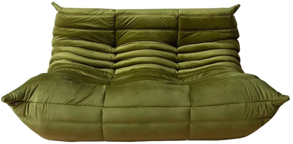 Sofa Togo dwuosobowa, velvet zielony oliwka