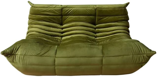 Sofa Togo dwuosobowa, velvet zielony oliwka - WYMIARY